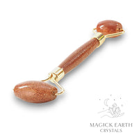 Natural Goldstone crystal massage roller view a
