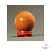 Goldstone crystal sphere 40mm view a