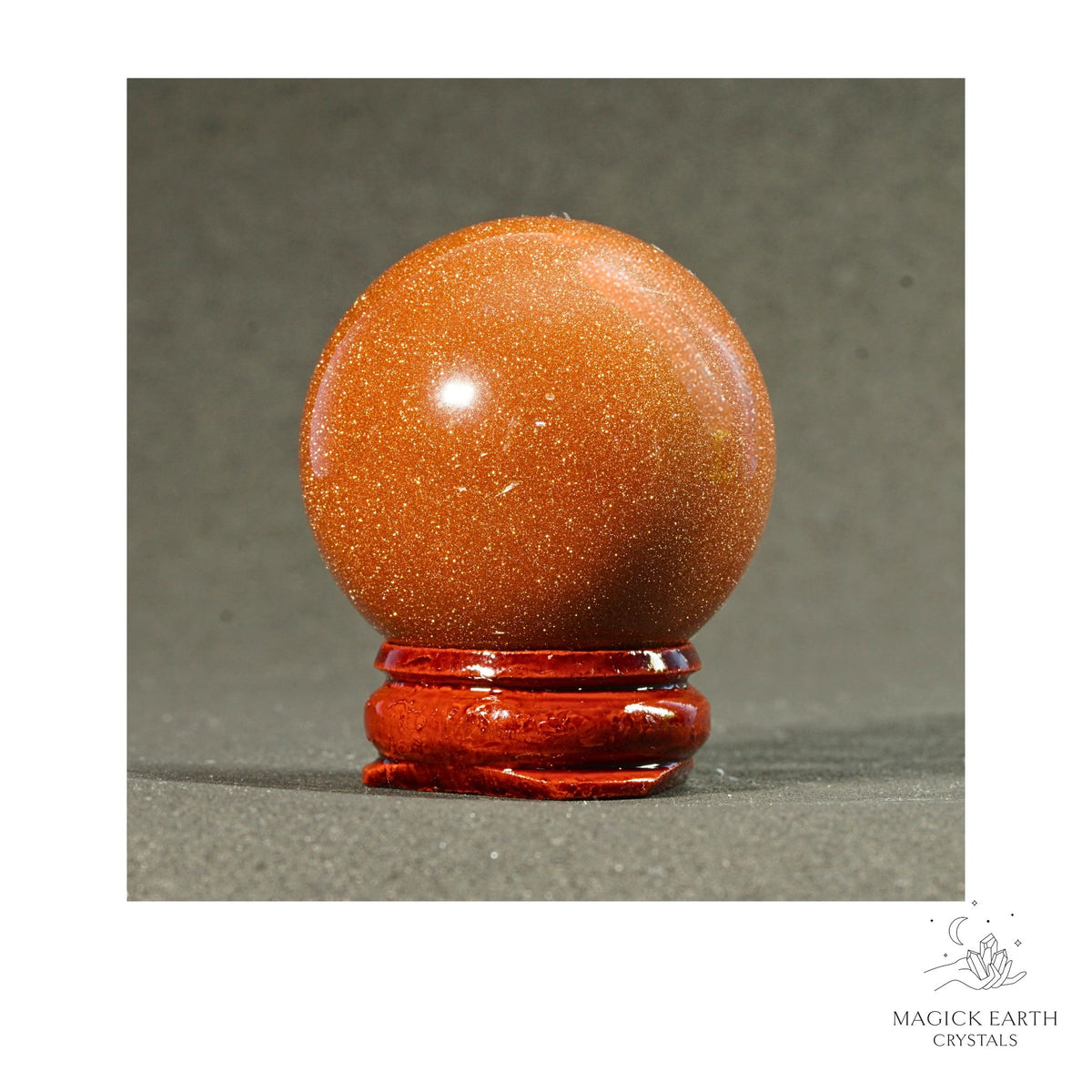 Goldstone crystal sphere 40mm view b