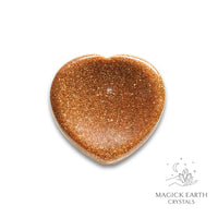 Goldstone heart thumb stone view a