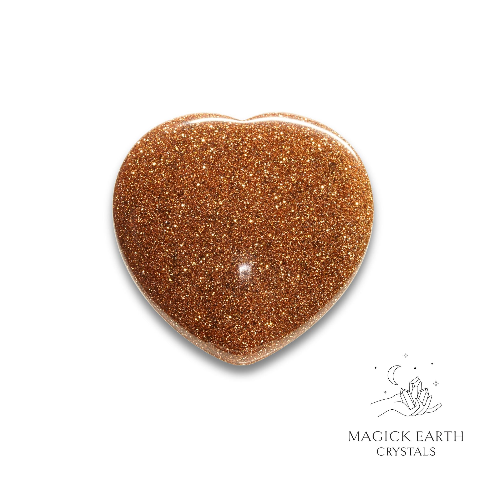 Goldstone heart thumb stone view b