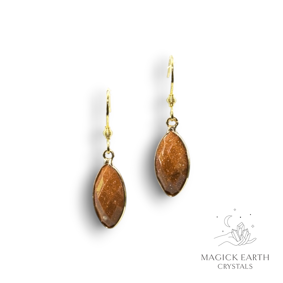 Goldstone  Marquise Earrings For Radiant Determination