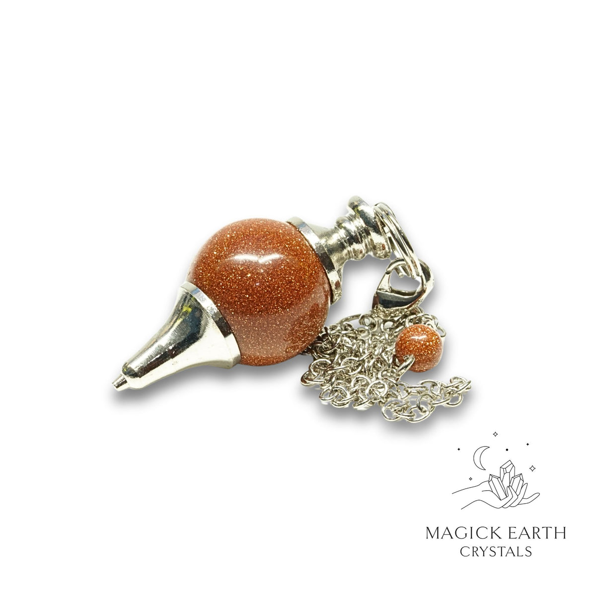 Natural Goldstone sphere crystal pendulum  