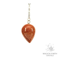 Natural Goldstone water drop crystal pendulum view b