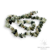 Natural Green Included Quartz drilled crystal chips view a