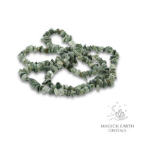 Natural Green Included Quartz drilled crystal chips view b