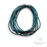 Green silk necklace cord view a 