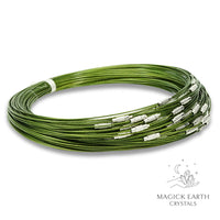 Green Steel Flex Wire Choker With Screw Clasp 45cm