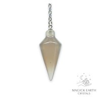 Grey Agate (Darker Shade) Spire Pendulum For Steady Strength