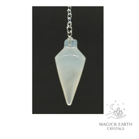 Natural Grey Agate spire crystal pendulum view c