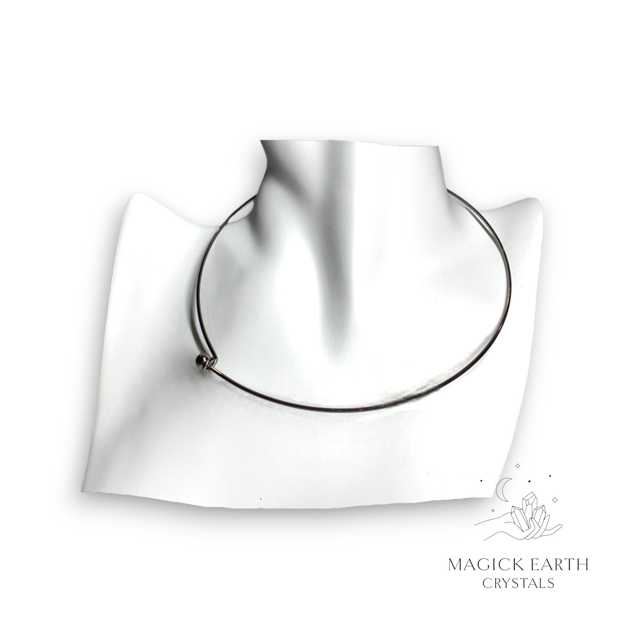 Gunmetal rigid choker necklace view b