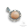 Red Aventurine Crystal Gemstone Alligator Style Cabochon Hair Clip with Antique Silver Finish