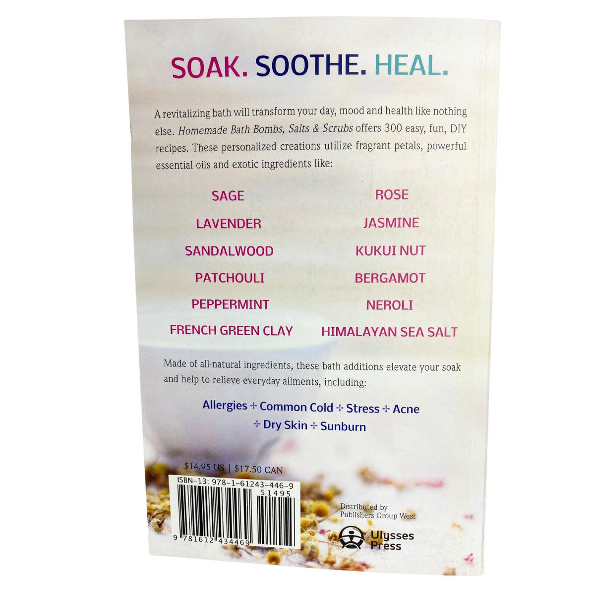 Back Cover of Homemade Bath Bombs Salts & Scrubs book by Kate Bello