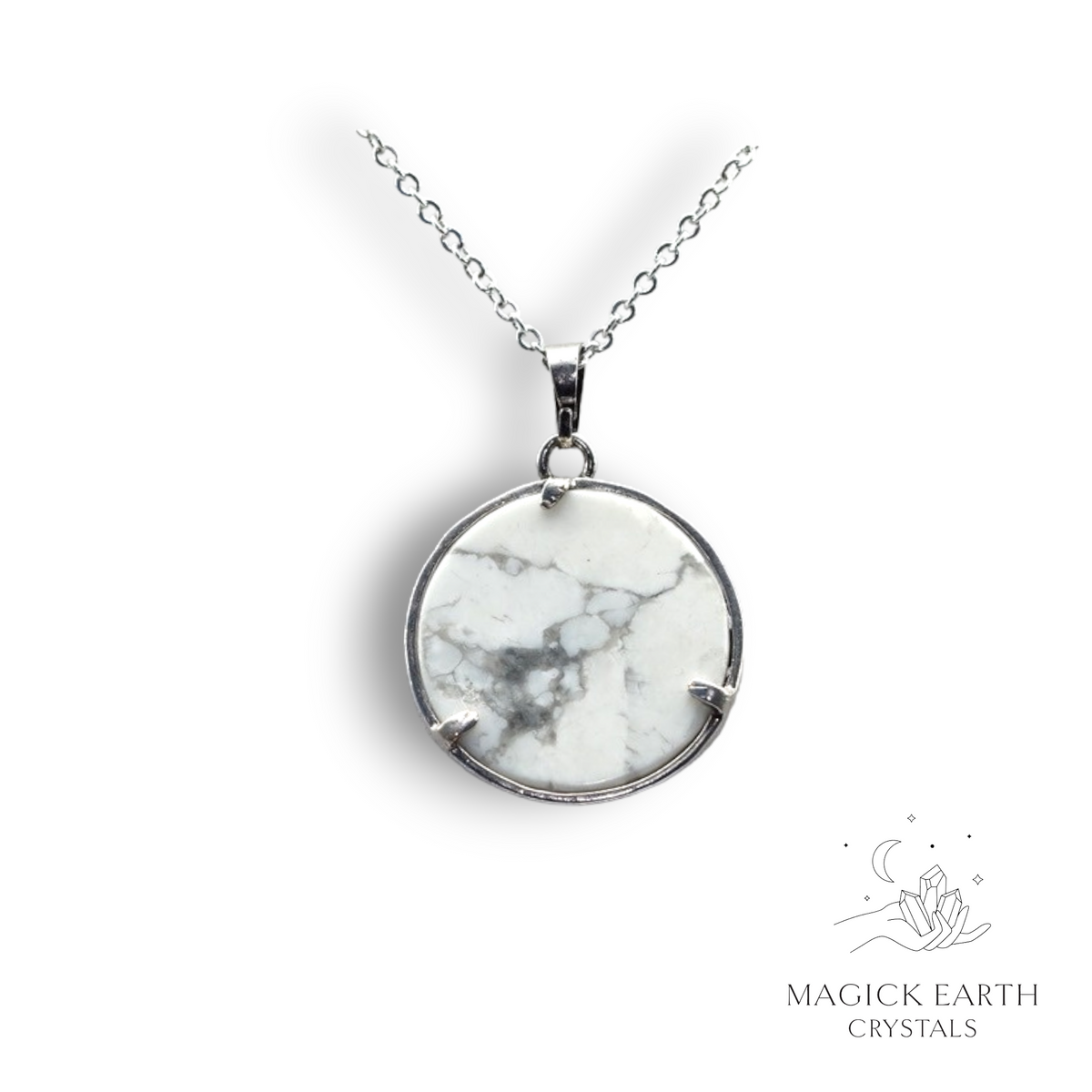  Natural Howlite crystal dragon pendant view b