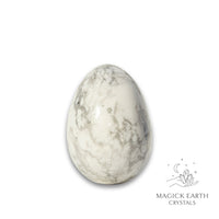 Natural Howlite crystal egg view e