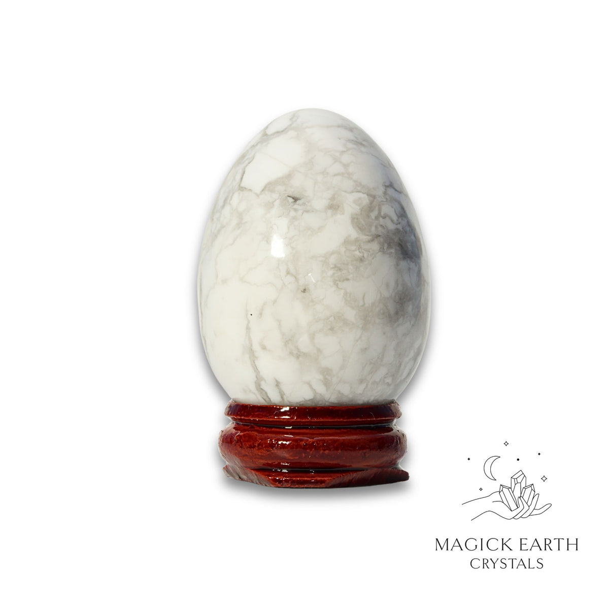Natural Howlite crystal egg