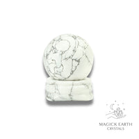 Natural Howlite crystal sphere view a