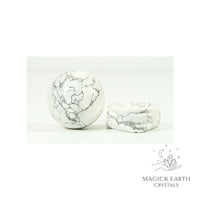Natural Howlite crystal sphere view b