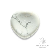 Natural Howlite heart thumb stone view a