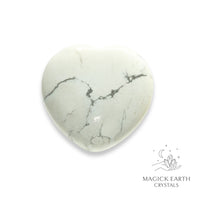 Natural Howlite heart thumb stone view b