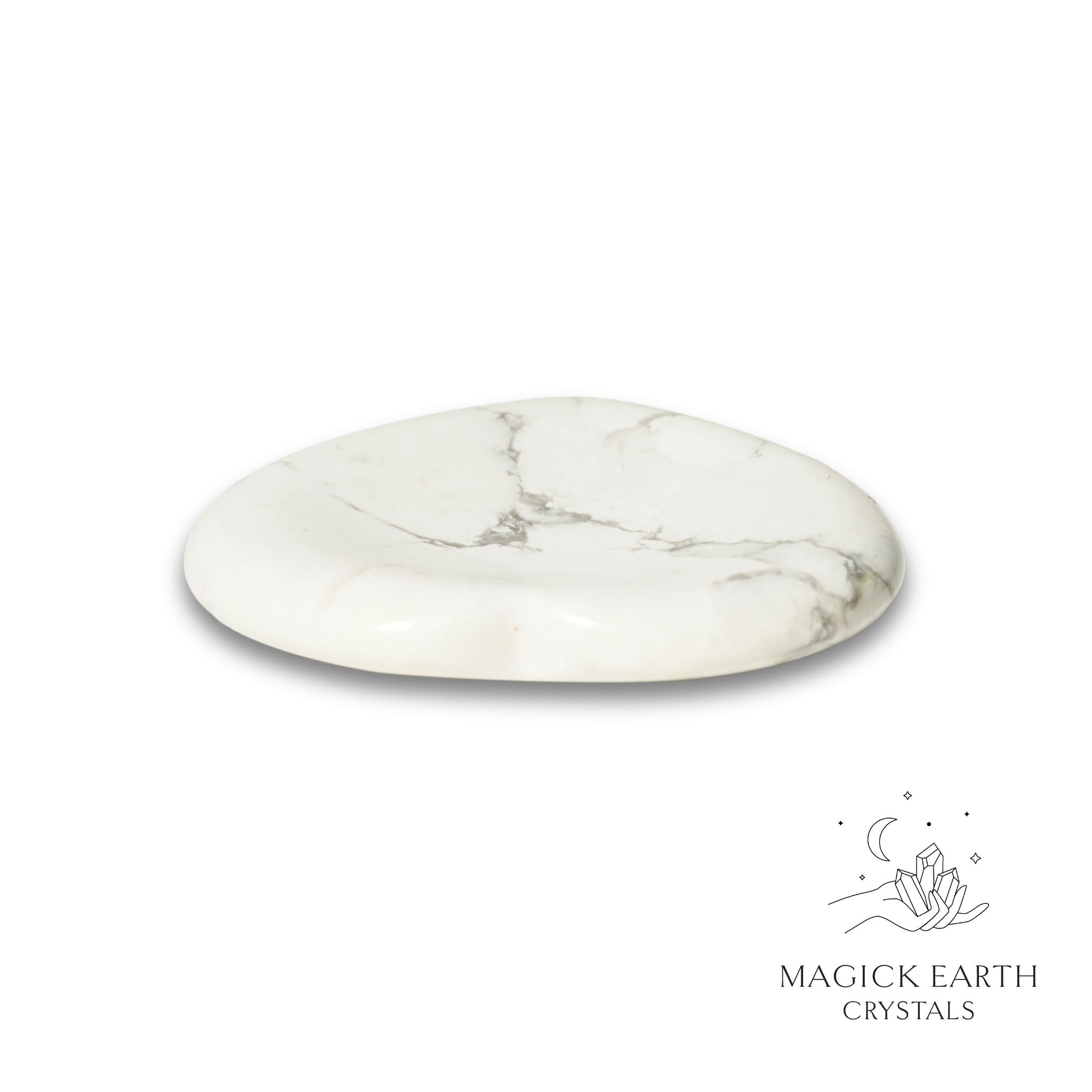 Natural Howlite heart thumb stone view c