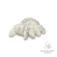 Natural Howlite crystal spider figurine view a
