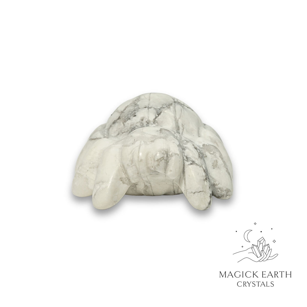 Natural Howlite crystal spider figurine view b