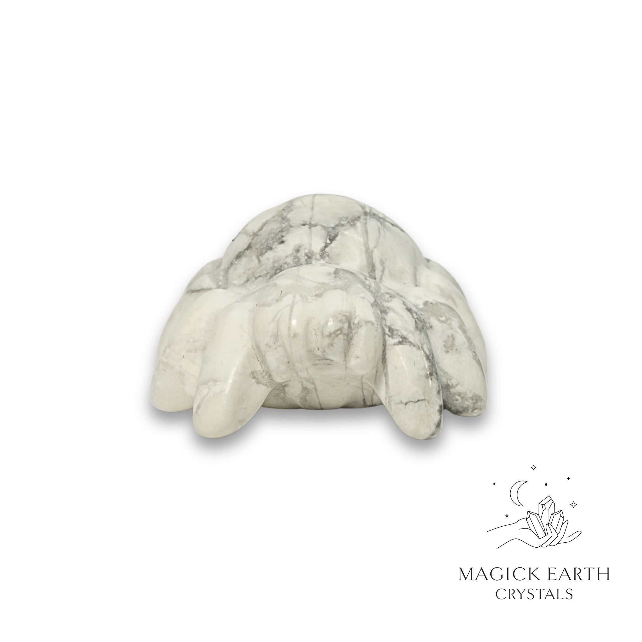Natural Howlite crystal spider figurine view b