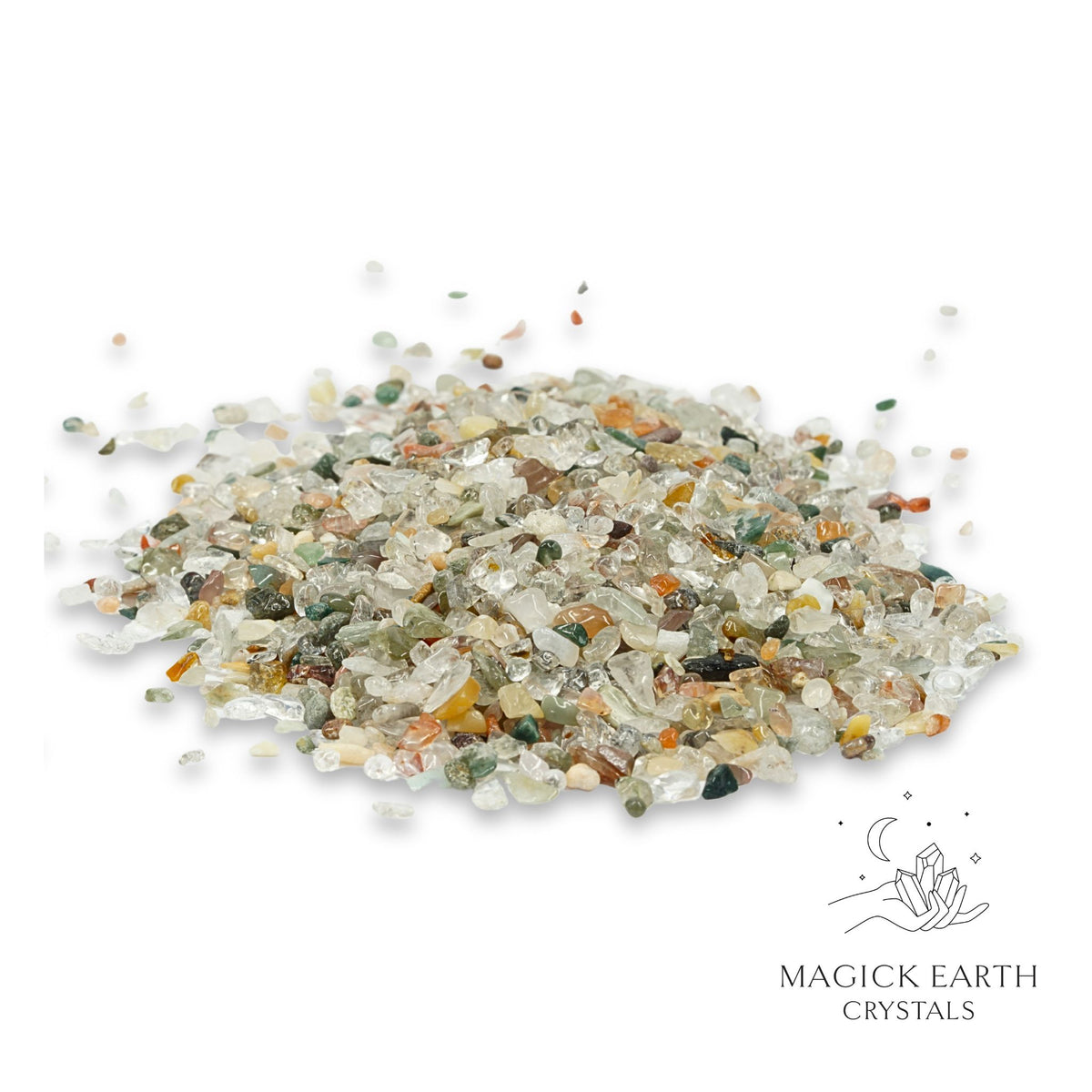 Natural Included Quartz crystal chips, 100g loose pile