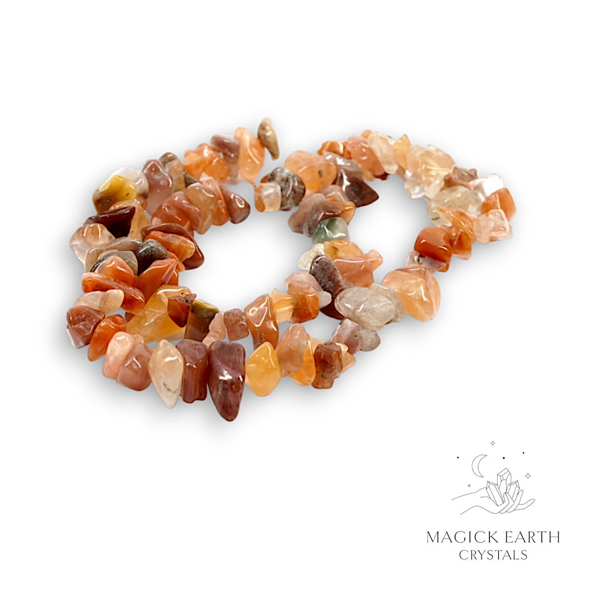 Natural Included Quartz drilled crystal chip strand, large and medium chip sizes