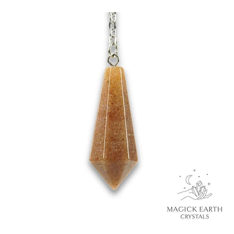 Brown Indian Agate Bullet Pendulum Vertical View for Tranquil Strength