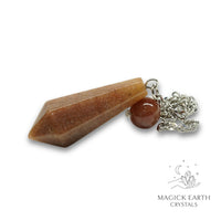 Natural Indian Agate crystal bullet pendulum view a
