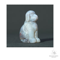 Natural Indian Agate crystal dog figurine 40mm view a