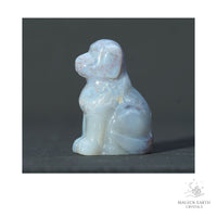 Natural Indian Agate crystal dog figurine 40mm view b