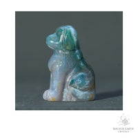 Natural Indian Agate crystal dog figurine 40mm view d