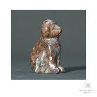 Natural Indian Agate crystal dog figurine 40mm view e