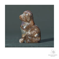 Natural Indian Agate crystal dog figurine 40mm view f