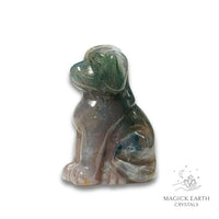 Natural Indian Agate crystal dog figurine view d