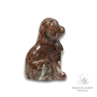 Natural Indian Agate crystal dog figurine view e