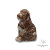 Natural Indian Agate crystal dog figurine view f