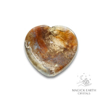 Natural Indian Agate heart thumb stone view a