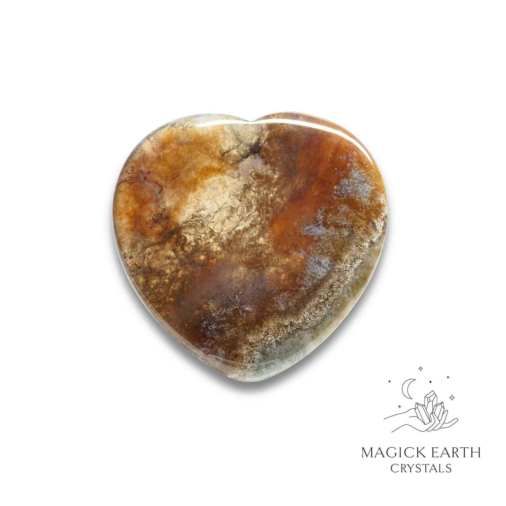 Natural Indian Agate heart thumb stone view b