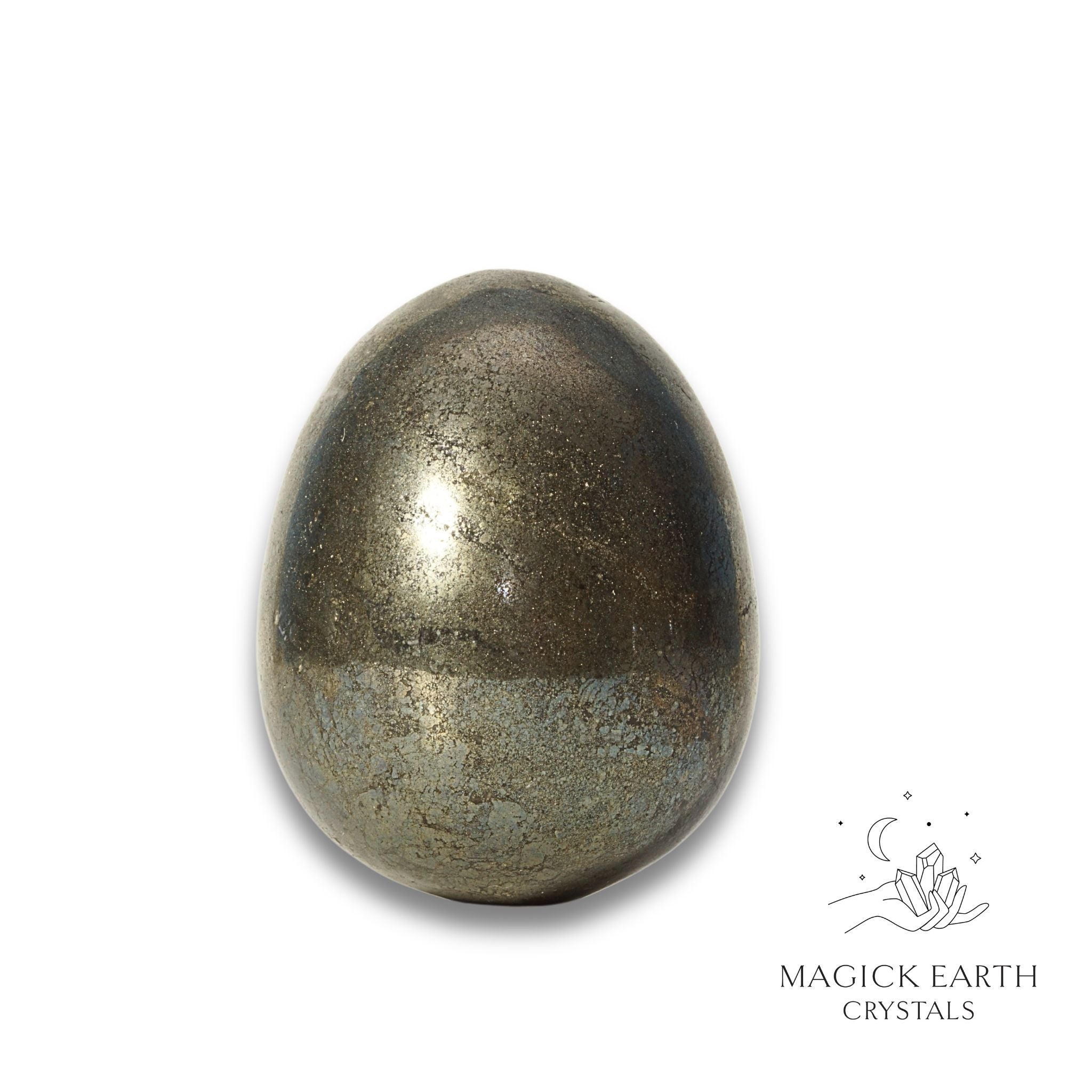 Natural Iron Pyrite crystal egg view e
