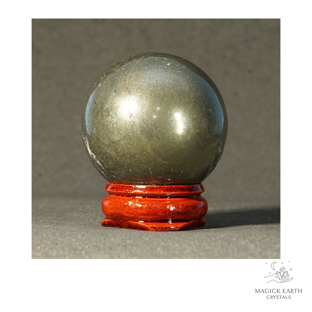 Natural Iron Pyrite crystal sphere 40mm view a