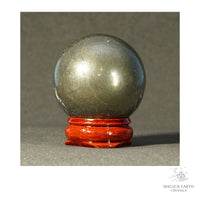 Natural Iron Pyrite crystal sphere 40mm view a