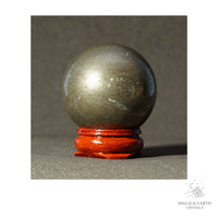 Natural Iron Pyrite crystal sphere 40mm view b