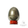 Iron Pyrite Crystal Egg On Stand View B for Bold Empowerment