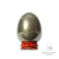 Iron Pyrite Crystal Egg On Stand View C for Bold Empowerment