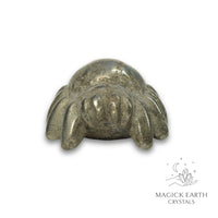 Natural Iron Pyrite crystal spider figurine view b