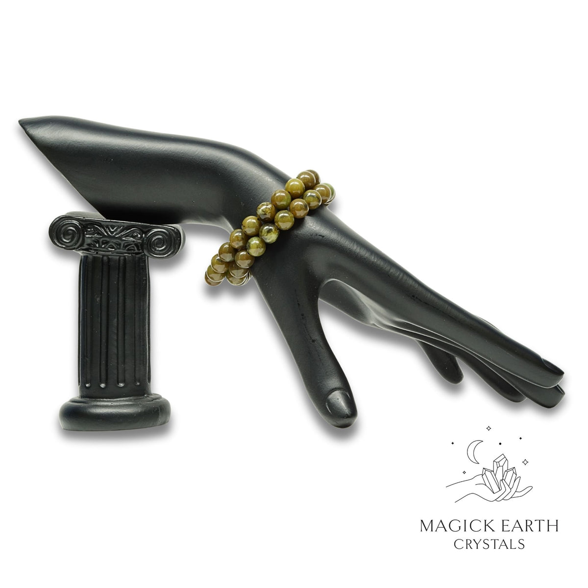 Natural Jade 8mm round bead crystal bracelets view a
